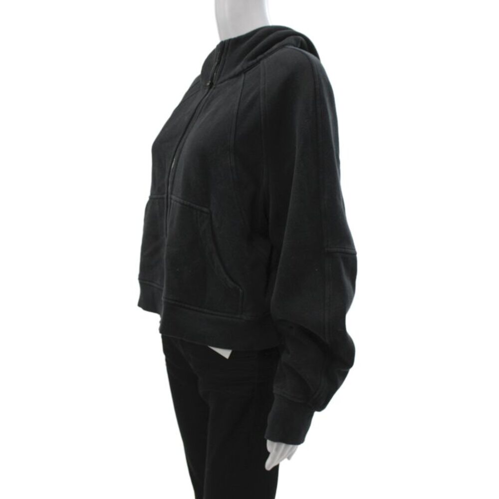 Lululemon Women Full Zip Hoodie Black Cotton High Neck Long Sleeve Size M - Picture 2 of 4